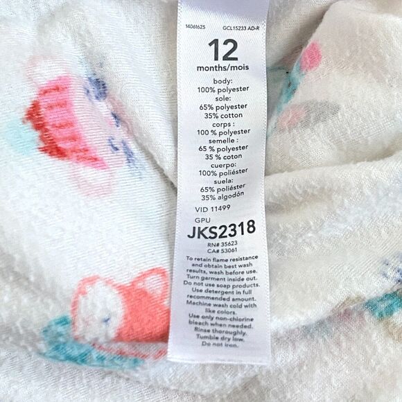 CARTER'S 12 Months Pajamas Set of 2 Fall Winter Holiday Christmas PJs Fleece - Picture 5 of 5